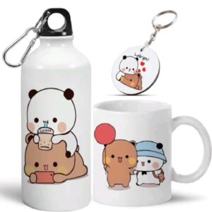 Cute Essentials Combo Set (Bottle, Mug & Keychain)