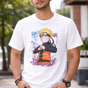 Naruto Anime Graphic Print White Cotton T-Shirt